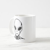 Alien-Kopf Kaffeetasse (Vorderseite Links)