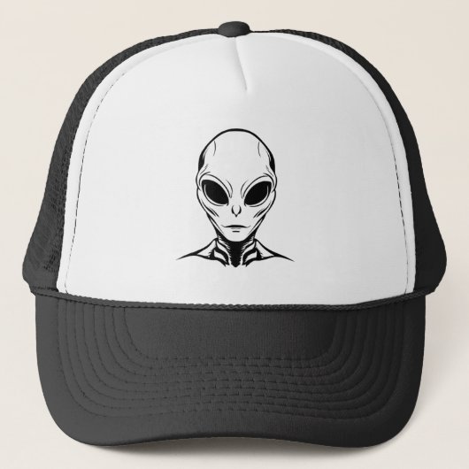 Alien-Kopf-Mütze Truckerkappe (Vorderseite)