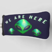 Alien Köpfe "Wir sind hier"  Golf Headcover (Vorderseite)