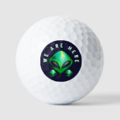 Alien Köpfe "Wir sind hier"  Golfball (Vorderseite)