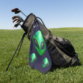 Alien Köpfe "Wir sind hier" Golfhandtuch (Gras)