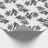 Alien-Kreaturen tanzen Muster Geschenkpapier (Ecke)