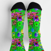 Alien-Kunst * Party mit Aliens Socken (Oben)