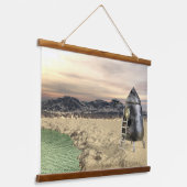 Alien Lander Wandteppich Mit Holzrahmen (Gewinkelt)