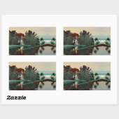 ALIEN LANDSCAPE, BÄUME, LAGUNE HYPERION Sci Fi Rechteckiger Aufkleber (Blatt)