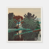 ALIEN LANDSCAPE, BÄUME, LAGUNE HYPERION Sci Fi Serviette (Vorderseite)