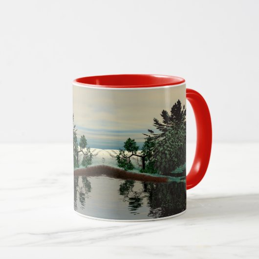 ALIEN LANDSCAPE, BÄUME, LAGUNE HYPERION Sci Fi Tasse (VorderseiteRechts)