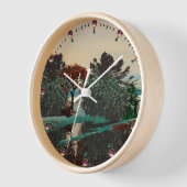 ALIEN LANDSCAPE, BÄUME, LAGUNE HYPERION Sci Fi Wanduhr (Winkel)