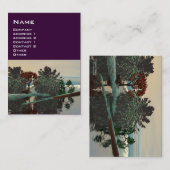 ALIEN LANDSCAPE, BÄUME UND LAGUNE SCI Lila Visitenkarte (Vorne/Hinten)