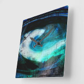 Alien Landscape Grunge Clock Quadratische Wanduhr (Winkel)