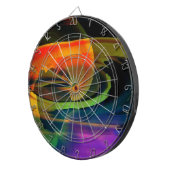 Alien Landscape Rainbow Abstrakt Dartscheibe (Vorderseite rechts)