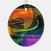 Alien Landscape Rainbow Abstrakt Keramik Ornament (Links)