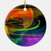 Alien Landscape Rainbow Abstrakt Keramik Ornament (Hinten)