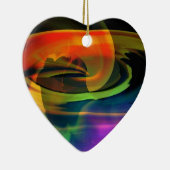 Alien Landscape Rainbow Abstrakt Keramik Ornament (Rechts)