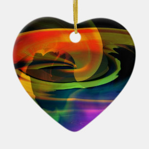 Alien Landscape Rainbow Abstrakt Keramik Ornament