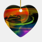 Alien Landscape Rainbow Abstrakt Keramik Ornament (Hinten)