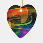 Alien Landscape Rainbow Abstrakt Keramik Ornament (Links)