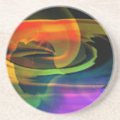 Alien Landscape Rainbow Abstrakt Untersetzer (Vorne)