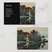 ALIEN LANDSCAPE, TREES LAGOON HYPERION Sci Fi Blac Visitenkarte (Vorne/Hinten)