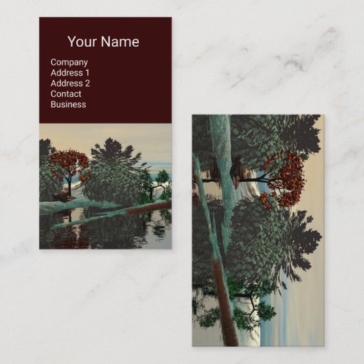 ALIEN LANDSCAPE, TREES LAGOON HYPERION Sci Fi Brow Visitenkarte (Vorne/Hinten)