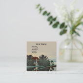 ALIEN LANDSCAPE, TREES LAGOON HYPERION Sci Fi Quadratische Visitenkarte (Stehend Vorderseite)