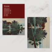 ALIEN LANDSCAPE, TREES LAGOON HYPERION Sci Fi Red Visitenkarte (Vorne/Hinten)