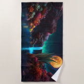 Alien Landscape Wasserfall Moon Strandtuch (Vorderseite)