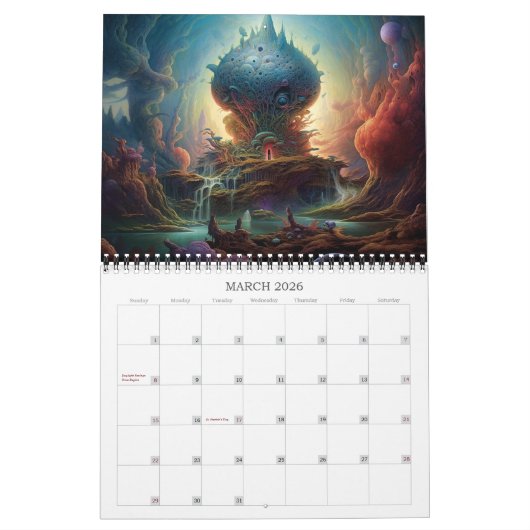 Alien Landscapes Science Fiction Kalender 2026 (Mär 2026)