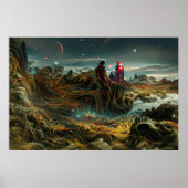 Alien Landschaft im Weltraum | ABSTRAKT Poster (Vorne)