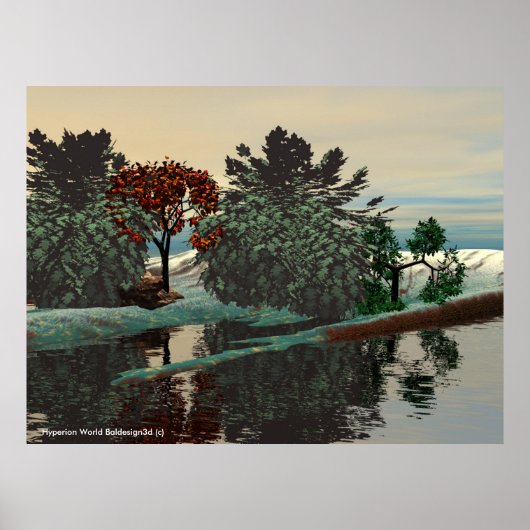 ALIEN LANDSCHAFT /LAGUNE IN HYPERION Sci_Fi Poster (Vorne)