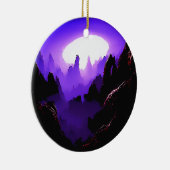 Alien Landschaft mit Lila Himmel Keramik Ornament (Rechts)