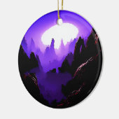 Alien Landschaft mit Lila Himmel Keramik Ornament (Links)