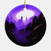 Alien Landschaft mit Lila Himmel Keramik Ornament (Hinten)