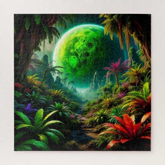 Alien Landschaft mit üppiger Vegetation Puzzle (Vertikal)