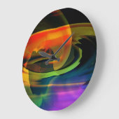 Alien Landschaft Rainbow Abstrakt Große Wanduhr (Winkel)