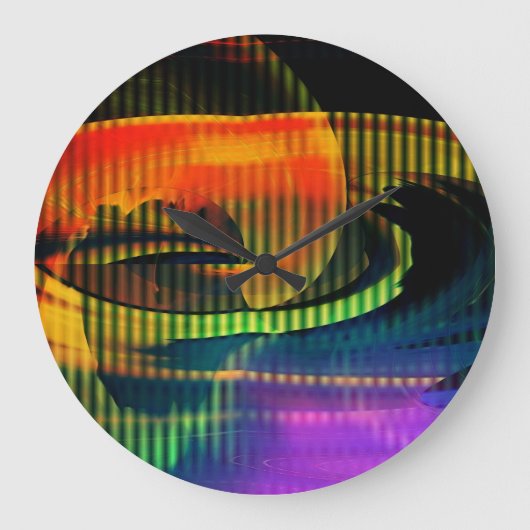 Alien Landschaft Rainbow Abstrakt Große Wanduhr (Vorderseite)