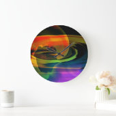 Alien Landschaft Rainbow Abstrakt Große Wanduhr (Zuhause)