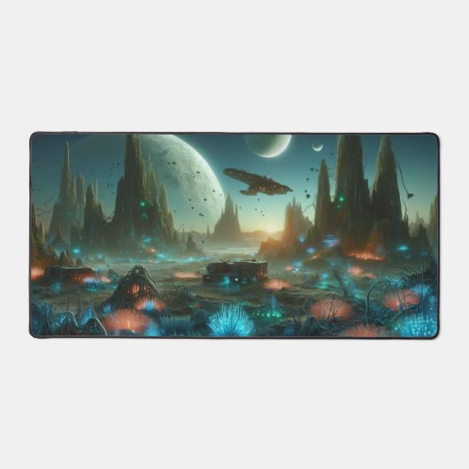 Alien Landschaft, Science Fiction Schreibtischunterlage (Vorderseite)