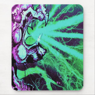 Alien-Laser-Augen-Kunst von Travis L Lagasse Flows Mousepad