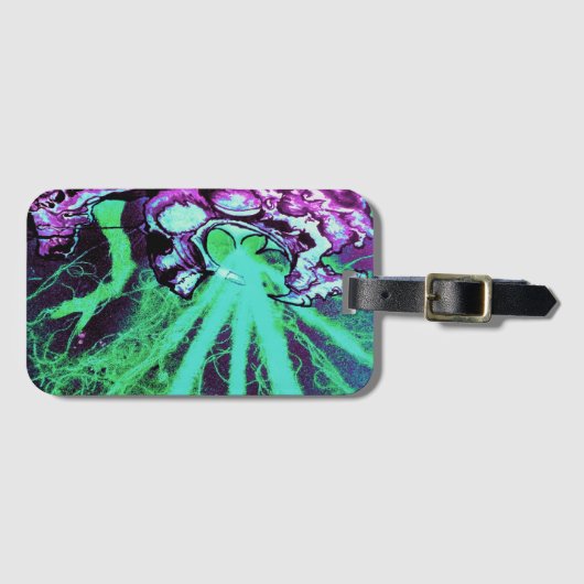 Alien Laseraugen mit Reptilienzunge Gepäckanhänger (Vorderseite (Horizontal))