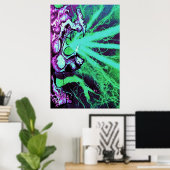 Alien Laseraugen mit Reptilienzunge Poster (Heimbüro)