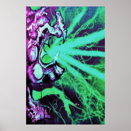 Alien Laseraugen mit Reptilienzunge Poster