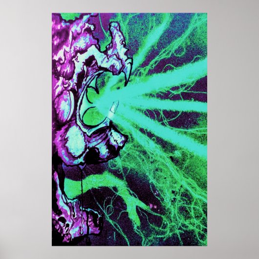 Alien Laseraugen mit Reptilienzunge Poster (Vorne)