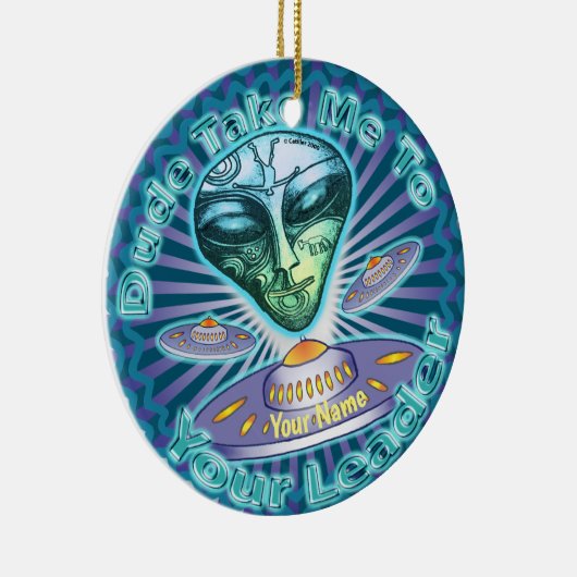 Alien Leader Spaceship Keramik Ornament (Rechts)