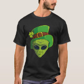 Alien Leprechaun St Patrick s Day Irish Kleeblatt T-Shirt (Vorderseite)