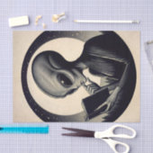 Alien Lesen des Buches Vintage Kunst Seidenpapier (Handwerk)