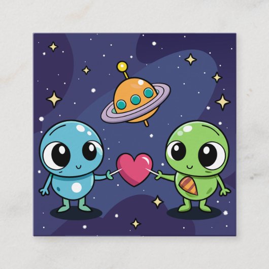 Alien Liebe Buddies Begleitkarte (Vorderseite)