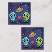 Alien Liebe Buddies Begleitkarte (Vorne/Hinten)