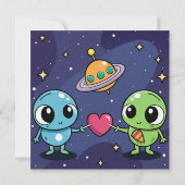 Alien Liebe Buddies Einladung (Rückseite)