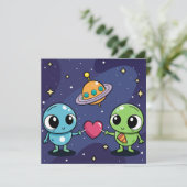 Alien Liebe Buddies Save The Date (Stehend Vorderseite)